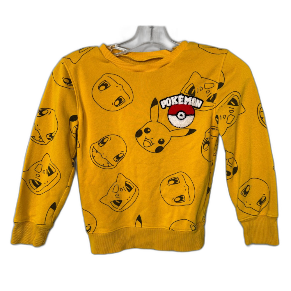 Official Pokémon Yellow Allover Print Crewneck Sweatshirt - Size XS